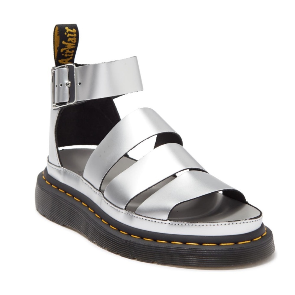 NIB Dr Martens Clarissa Metallic Vegan Leather Sandal